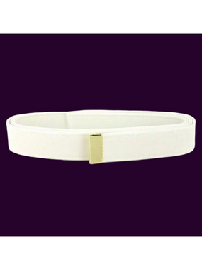 VANGUARD l NAVY BELT: WHITE CNT WITH 24K GOLD plated TIP - FEMALE